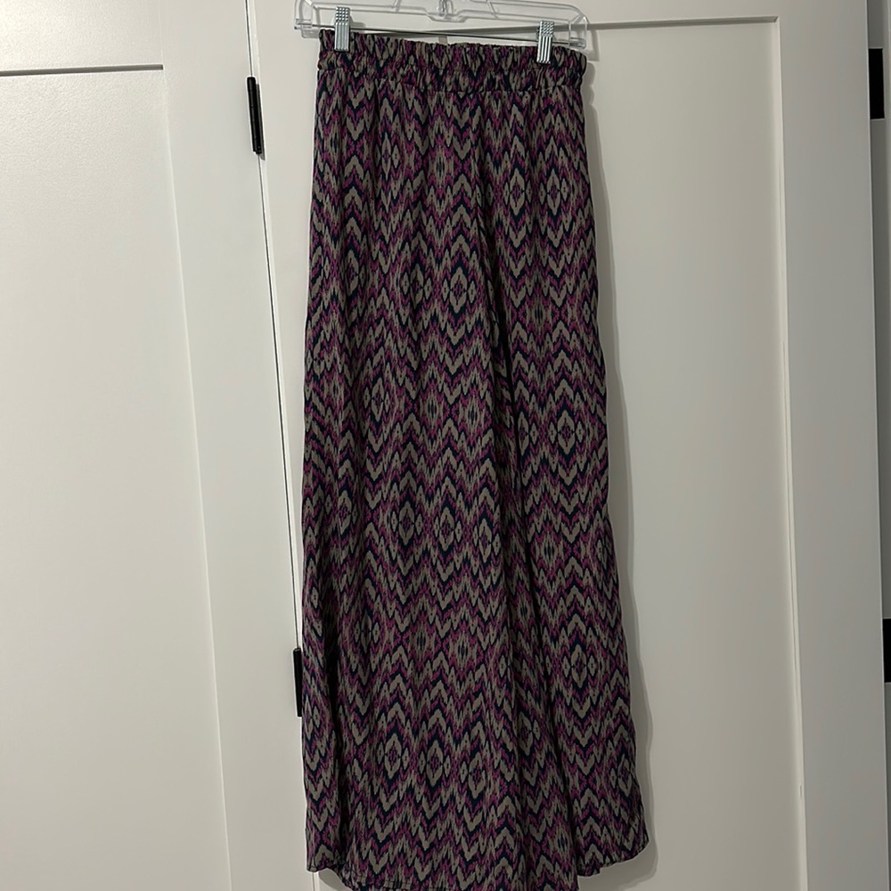 Aztec print wide leg flowy pants